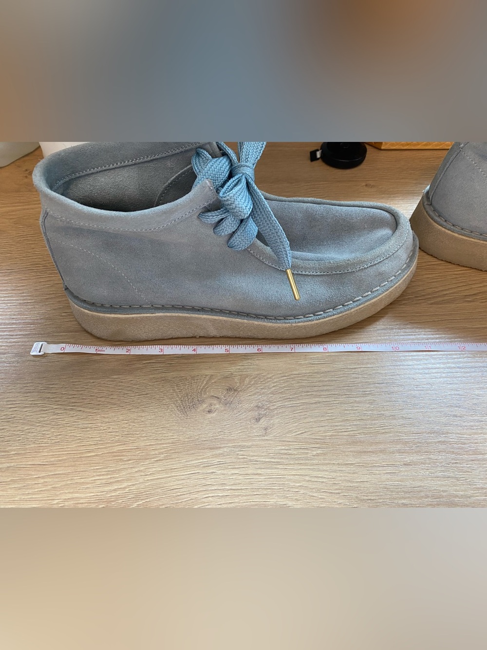 Free People Light Blue Suede Women's Lace-Up Ankle Boots - Picture 8 of 8